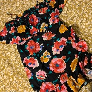 Who What Wear Floral Off  Shoulder Belt-able Dress